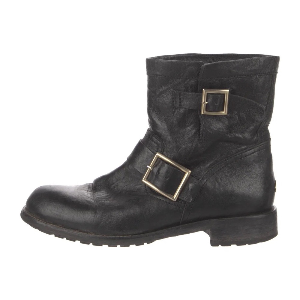 JIMMY CHOO MOTO LEATHER BOOTS